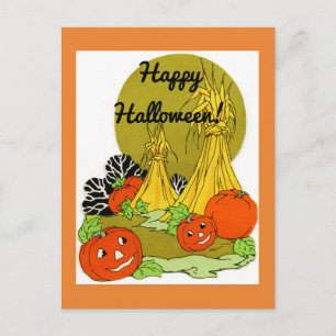 Cartão Postal Vintage Pumpkin Patch