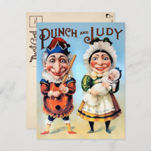 Cartão postal Vintage Punch e Judy
