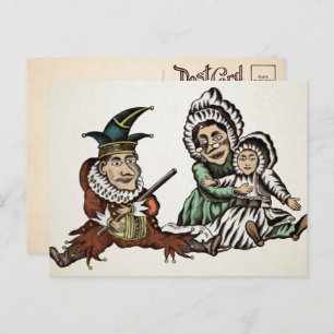 Cartão postal Vintage Punch e Judy e Baby