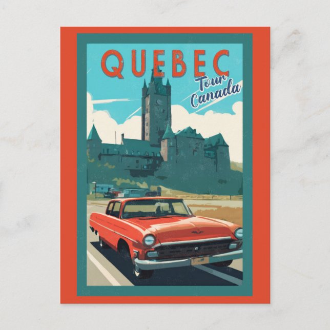 Cartão Postal Vintage Quebec Canada Chateau Frontenac Viagem (Frente)