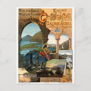 Cartão Postal Vintage Railof Ireland Viagem