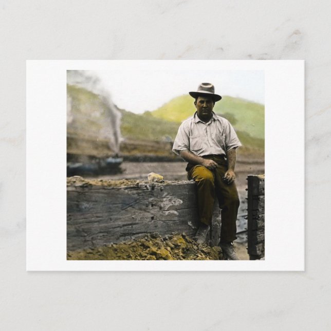 Cartão Postal Vintage Railroad Hobo (Frente)