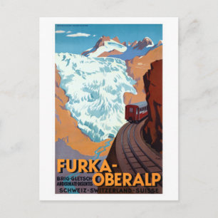 Cartão Postal Vintage Railroad Suiça Alps Viagem