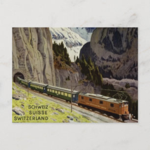 Cartão Postal Vintage Railroad Vacin Suiça