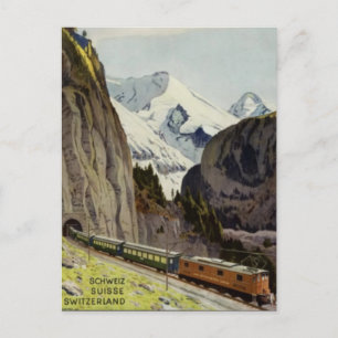 Cartão Postal Vintage Railroad Vacin Suiça