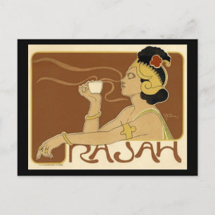 Cartão Postal Vintage Rajah Café Anúncio