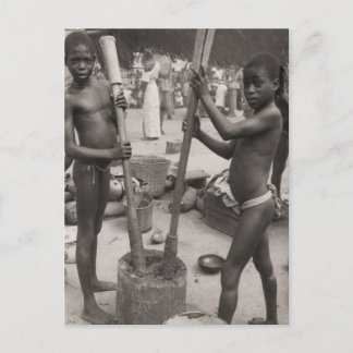 Cartão Postal Vintage, rapazes africanos, África Subsariana 1900