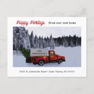 Cartão Postal Vintage Red Pickup Holiday Moving
