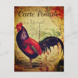 Cartão postal Vintage Red Rooster