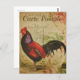 Cartão Postal Vintage Red Rooster