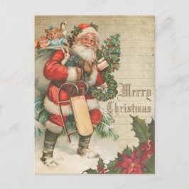 Cartão Postal Vintage Red Santa Claus