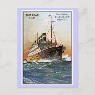 Cartão Postal Vintage Red Star Line Belgenland