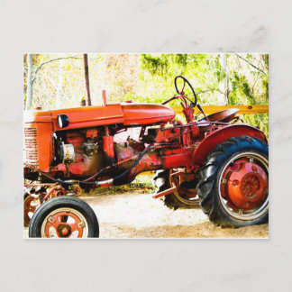 Cartão Postal Vintage Red Trator