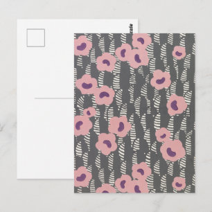 Cartão Postal Vintage René Crevel Francês Art Deco Rosa Floral