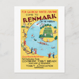 Cartão Postal Vintage Renmark no Viagem Murray Austrália