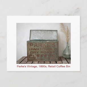 Cartão Postal Vintage Retail 1890s Caixa de café