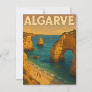 Cartão Postal Vintage Retro Algarve Portugal Viagem