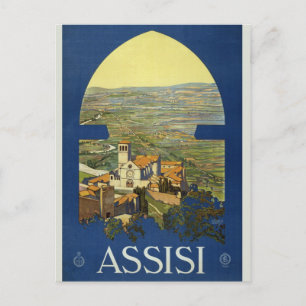 Cartão Postal Vintage Retro Assisi Itália Viagem Turismo italian