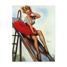 Vintage Retro Diversão Slide Pin Up Girl