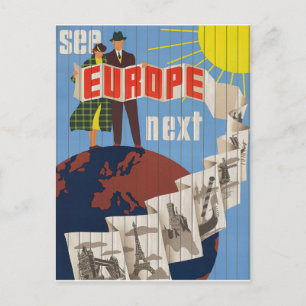 Cartão Postal Vintage Retro Europe Viagem Turismo