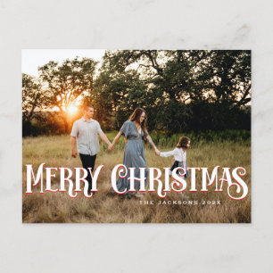 Cartão Postal Vintage Retro Felry Design de Natal