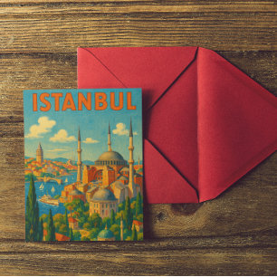 Cartão Postal Vintage Retro Istambul Turquia Hagia Sophia