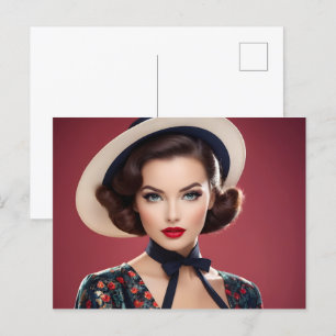 Cartão Postal Vintage retro mulher