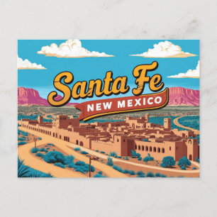Cartão Postal Vintage & Retro of Papai noel Fe, Novo México