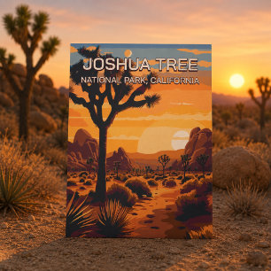 Cartão Postal Vintage Retro Parque Nacional Joshua Tree Califórn