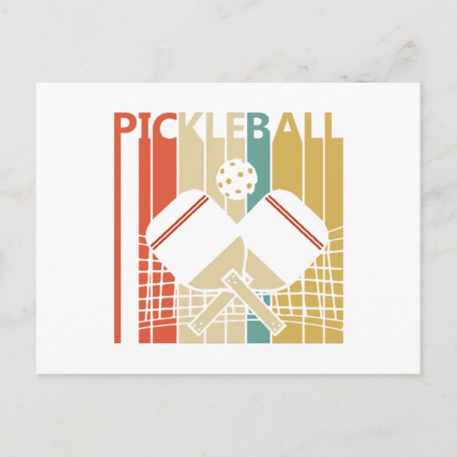 Cartão Postal Vintage Retro Pickleball  (Frente)