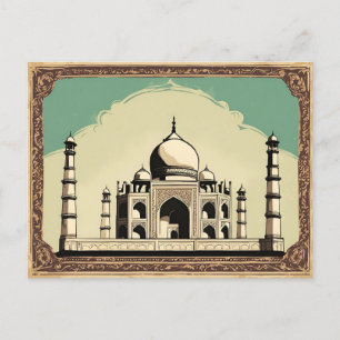 Cartão postal Vintage Retro Taj Mahal