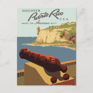 Cartão Postal Vintage retro viagem postal Porto Rico