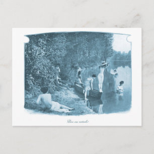 Cartão Postal Vintage Retro Women French Victorian Natação