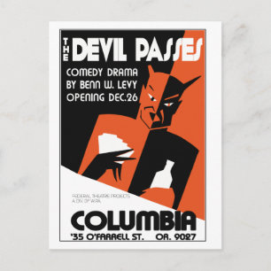 Cartão Postal Vintage retro WPA A peça de teatro do diabo
