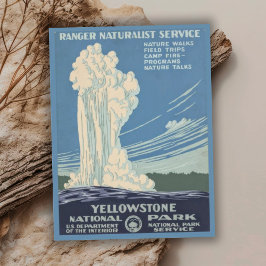 Cartão Postal Vintage Retro Yellowstone National Park Viagem