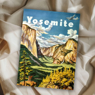 Cartão Postal Vintage Retro Yosemite National Park Viagem