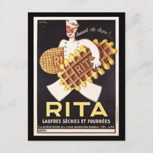 Cartão Postal Vintage Rita Biscuit Ad