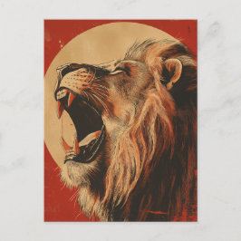 Cartão Postal Vintage Roaring Lion 