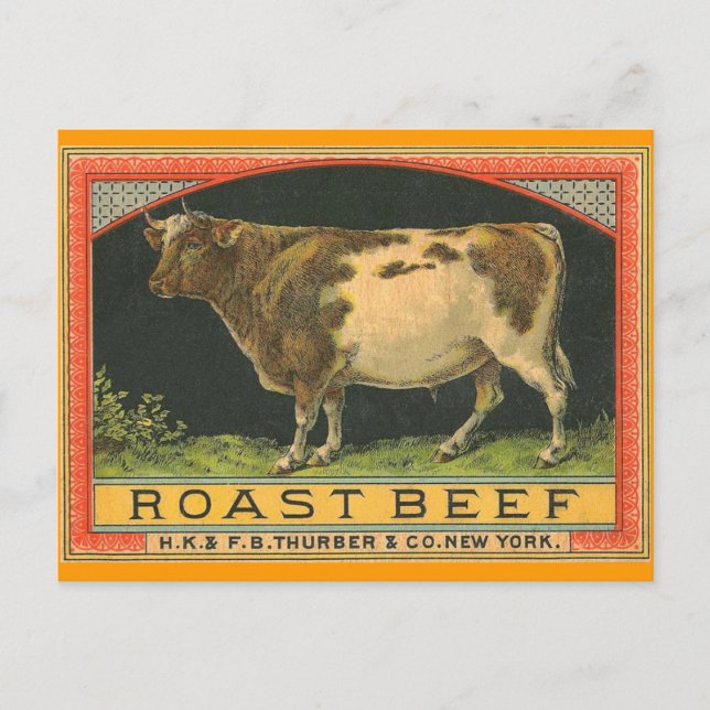Cartão Postal Vintage Roast Beef Advertisement (Frente)
