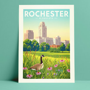 Cartão Postal Vintage Rochester Minnesota