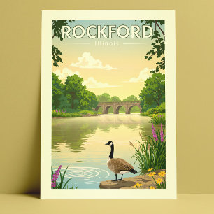 Cartão Postal Vintage Rockford Illinois
