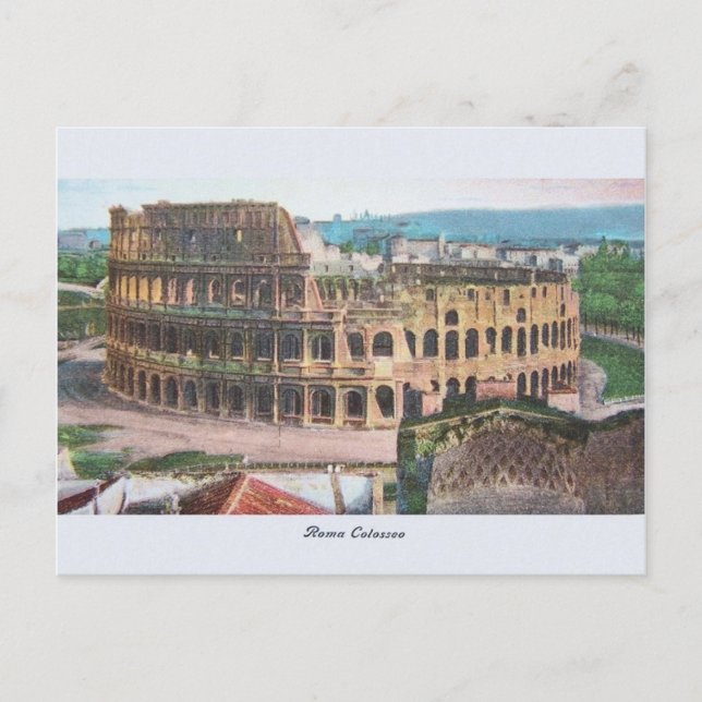 Cartão postal Vintage Roma Colosseum (Frente)