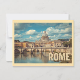 Cartão Postal Vintage Roma Viagem