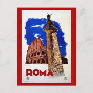 Cartão Postal Vintage Roma viagem italiano