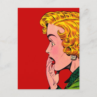 Cartão Postal Vintage Romance Novel Girl Comic Art