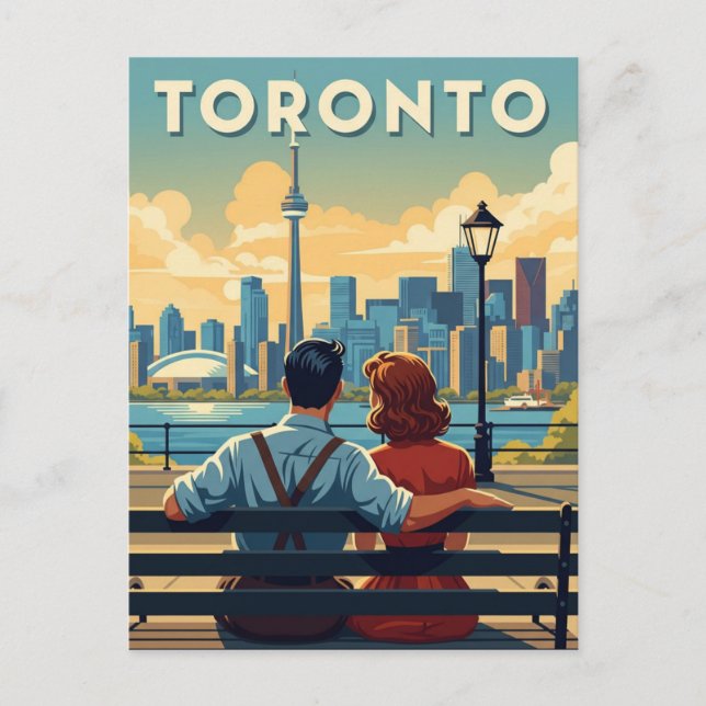 Cartão Postal Vintage Romantic Toronto Canada Travel (Frente)