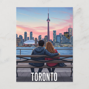 Cartão Postal Vintage Romantic Toronto Canada Viagem
