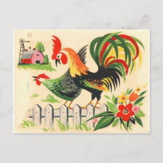 Cartão postal Vintage Rooster
