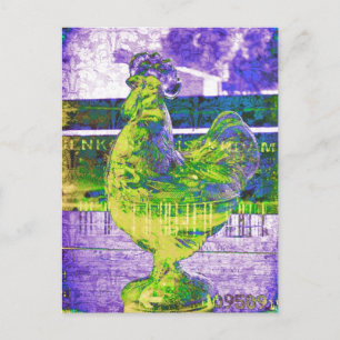 Cartão Postal Vintage Rooster do Vidro 2