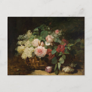 Cartão Postal Vintage Roses and Lilac by Dominique Hubert Rozier